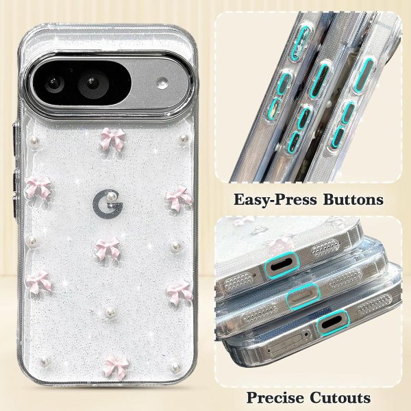 Handmade 3D Pearl Bow Clear Soft TPU Phone Case